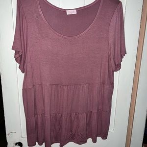 Tiered babydoll short sleeve top